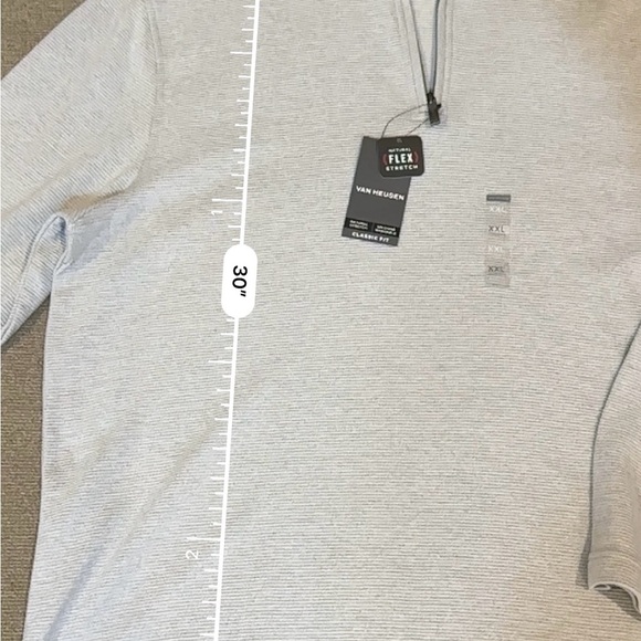 Van Heusen Gray Long Sleeve Tee Soft Knit Casual Half Zip - Picture 6 of 9